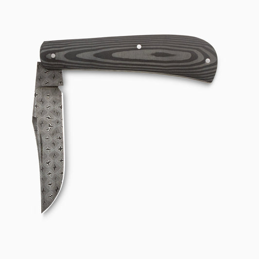 Edwards Knives - Custom 3" Damascus Slipjoint Knife w/ Carbon Fiber Scales