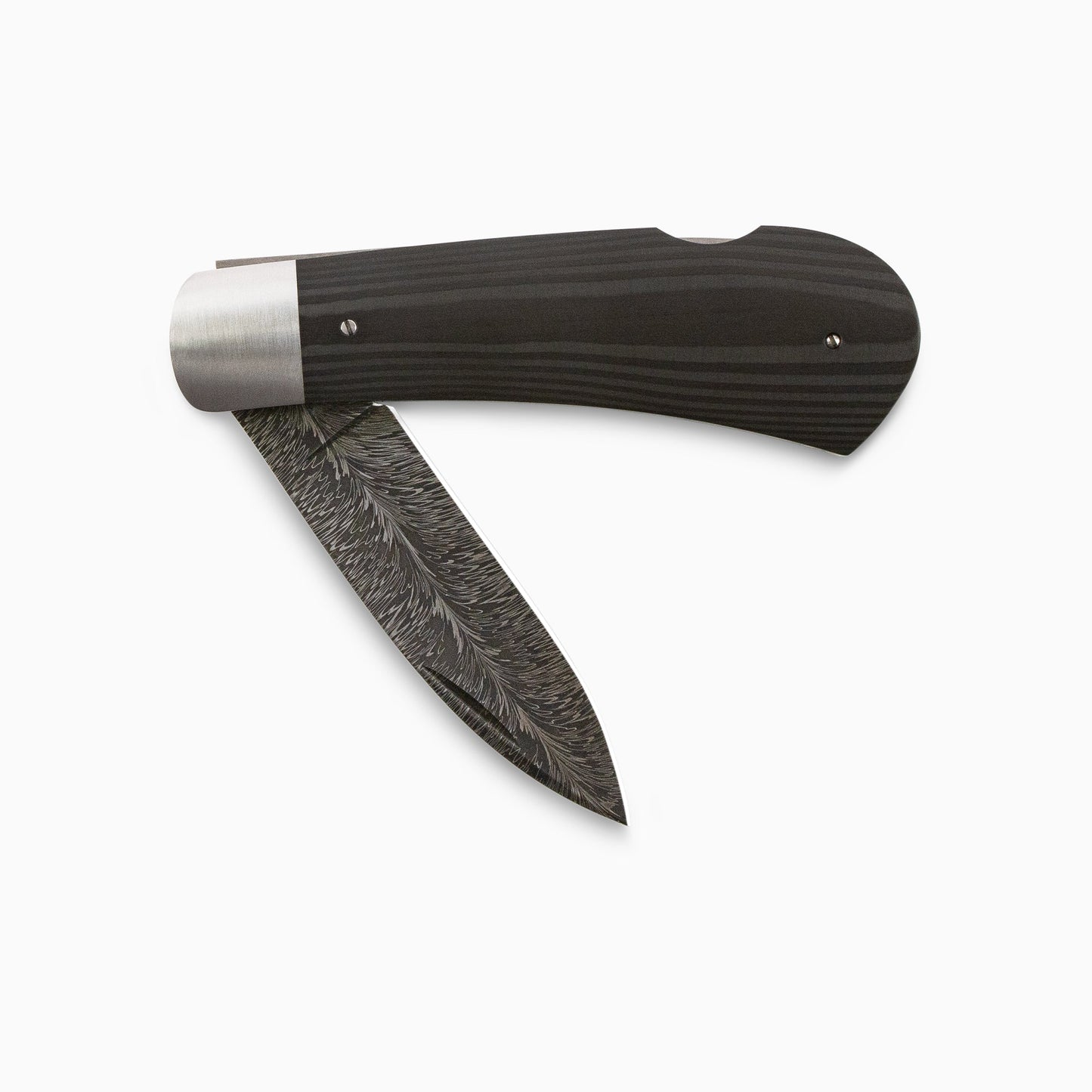 Edwards Knives - Custom 2.5" Damascus Lockback Knife w/ Carbon Fiber Scales