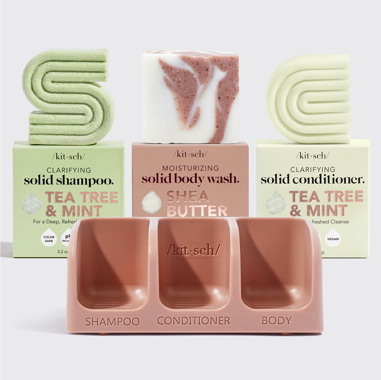 Tea Tree & Mint Clarifying Shampoo & Conditioner + Soap Dish Bundle