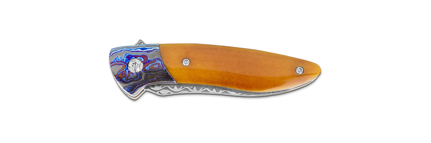 Glory Folder Semi-Custom #144 Vintage Paper Micarta - Zircuti - Aegir Damasteel