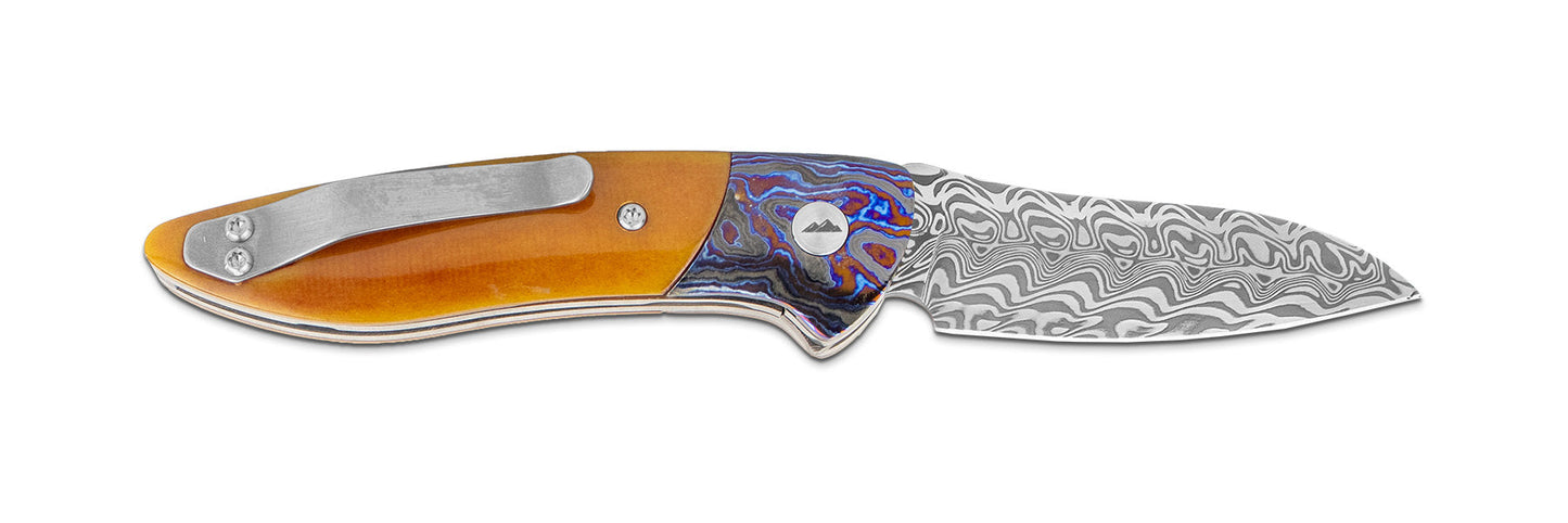 Glory Folder Semi-Custom #144 Vintage Paper Micarta - Zircuti - Aegir Damasteel